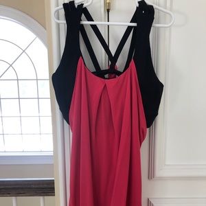 Pink and black Lululemon tank